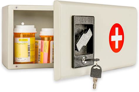 metal lock box for medications|lockable box for medication bottles.